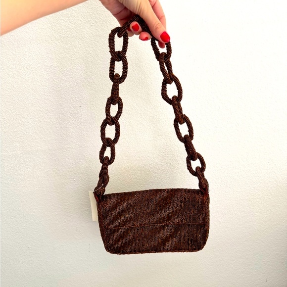 Anthropologie Beaded Shoulder Bag with Beaded Chain Strap - Picture 2 of 13